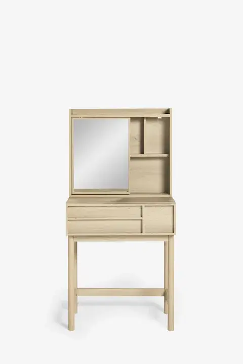 Dressing Table From Natural Wood - Shelves and Side mirror